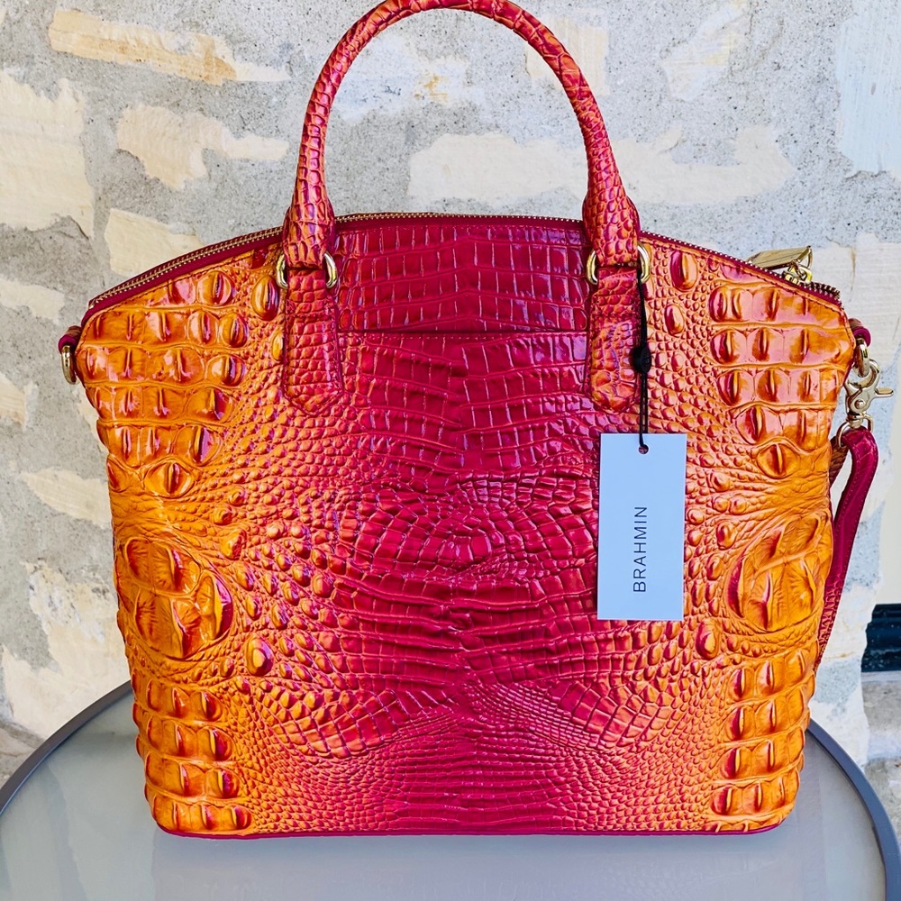 NWT BRAHMIN LARGE DUXBURY MELBOURNE PASSION FRUIT - Picture 10 of 12